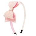 Pink glitter bow headband with colorful sequins for children sweet hair accessory - Pink 3D Sequin Bow Style (#12)