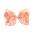 Fiocco per capelli da 6 pollici in nastro grosgrain rosa pesca con clip a coccodrillo - Rosa (#16)