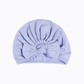 Soft lavender pleated newborn turban hat with oversized bow decoration for babies - Light Purple (#2)