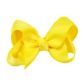 Bright yellow 3-inch handmade grosgrain ribbon hair bow clip for girls - Yellow (#7)