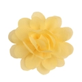 Delicate pale yellow chiffon flower hair accessory with layered fabric petals - Light Yellow