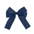 Fermaglio per capelli con fiocco in gros-grain blu scuro e doppie code per bambina - Blu Navy (#14)