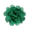 Deep green chiffon flower accessory with layered mesh texture for kids hair styling - Green