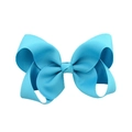 Fiocco per capelli in nastro grosgrain blu brillante da 6 pollici fatto a mano - Celeste (#20)