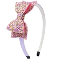 Rainbow sequin bow headband for children in lavender color with sparkling glitter finish - Lavender Colorful Sequin Bow Style (#17)