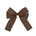 Fermaglio per capelli con fiocco in nastro grosgrain marrone scuro e finitura a costine - Chocolate (#15)