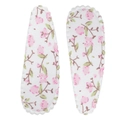 Lot de 2 barrettes gouttes en tissu de coton blanc avec motifs floraux roses - Style Floral Base Rose (#1)