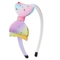 Children's rainbow glitter bow headband with gradient pink and purple sequins - Purple Gradient Star Point Bow Style (#20)