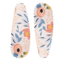 Barrettes à cheveux en tissu à fleurs orange et feuilles bleues sur fond blanc - Style Floral Orange Peint à la Main (#3)