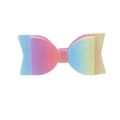 Glittering rainbow gradient bow hair clip with sparkling multi-color sequins for girls - Multicolor Step Gradient Style (#3)