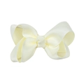3 inch cream handmade grosgrain ribbon boutique hair bow clip for girls styling - Cream (#23)