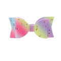Glitter swallowtail hair bow with pastel gradient sequins and colorful star details - Dreamy Gradient Star Style (#4)