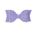 Handmade purple glitter hair bow clip with colorful star sequins for girls' hair styling - Purple Iridescent Star Style (#7)
