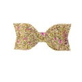 Sparkly gold glitter hair clip with pink and purple sequins for girls daily accessory - Gold Base Colorful Sequin Style (#9)