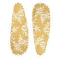 Handmade yellow floral fabric-wrapped BB hair clips with white flower patterns - Yellow Floral Scalloped Edge Style (#10)