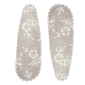 Handmade fabric snap hair clips with grey floral pattern and scalloped edges - Gray Fresh Floral Style (#11)
