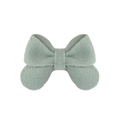 Handmade bean green bow hair clip for girls featuring soft velvet and mesh texture - Green