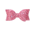 Sparkly glitter pink sequin bow hair clip for girls with a classic double layer design - Hot Pink Sequin Style (#12)