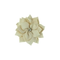 Pinza para el pelo con flor de gasa multicapa en blanco crema y centro de strass brillante - Blanco