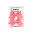 Paar glitzernde rosa Pailletten-Haarschleifen für Mädchen auf einer Princess-Karte - Leuchtend Rosa Stil (#1)