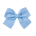 Classic light blue denim texture bow hair clip for children with soft fabric finish - Blue
