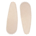 Pair of cream knitted teardrop snap clips with scalloped edges for girls hair - Beige Knit Scalloped Edge Style (#13)