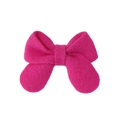 Handmade rose pink wool bow accessory for girls' hair clips and DIY headwear crafts - Rose Red
