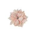 Pinza para el pelo con flor de gasa rosa claro multicapa hecha a mano y centro de cristal - Beis (Blanco roto)