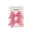 Zweiteiliges Set pinke Pailletten-Haarschleifen für Mädchen auf Princess-Displaykarte - Rosa Stil (#2)