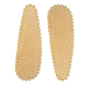 Set of two light yellow handmade crochet floral BB drop hair clips for girls - Pale Yellow Crochet Scalloped Edge Style (#14)