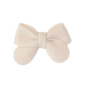 Handmade cream white felt hair bow for girls with soft plush fabric and layered design - Off White