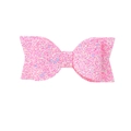 Pink glitter sequin swallowtail bow hair clip for kids with shimmering sparkle finish - Pink Fine Glitter Sequin Style (#15)
