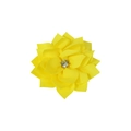 Handgefertigte gelbe Chiffon-Blume Haarklammer mit Strass und Lagen aus Stoff - Gelb