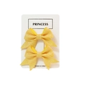 Sparkly yellow sequin swallowtail hair bows for children on white display card - Yellow Style (#4)
