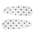 Pair of fabric teardrop hair clips with white base and black polka dot pattern design - White Base Black Polka Dot Style (#15)