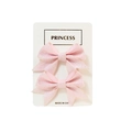 Set of two pink glitter sequin bow hair clips for kids on a white display card - Light Pink Style (#6)