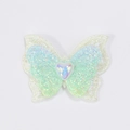 Pastel gradient butterfly hair clip with iridescent heart gem and sparkling glitter - Light Green (#2 Without Clip)(FJ290)