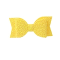 Sparkling bright yellow glitter sequin bow hair clip for girls in a stylish swallowtail design - Bright Yellow Sequin Style (#18)