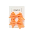 Sparkly orange glitter swallowtail hair bows set for kids on a white display card - Orange Style (#7)