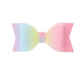 Rainbow gradient glitter hair bow clip with sparkling silver sequins for girls - Rainbow Gradient Glitter Style (#20)