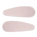 Pink heart-patterned teardrop fabric hair clip with a sweet scalloped edge finish - Pink 3D Heart Style (#19)