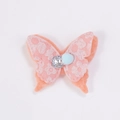 Pince à cheveux papillon en feutre orange avec dentelle fleurie et strass brillant - Papillon Imprimé Orange Seul (Sans Pince)