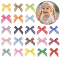 Set mit 20 handgefertigten Mini-Gingham-Karoschleifen für DIY-Zubehör und Bekleidungsdekor - Mehrfarbig