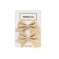 Set of two champagne gold glitter swallowtail hair bows for children on white card - Champagne Style (#13)