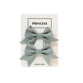 Sparkly silver sequin bow hair clips for girls, set of 2 pieces on display card - Silver Gray Style (#15)