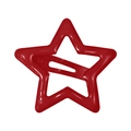 Vibrant red star-shaped hair clip with glossy metallic finish for children and babies - Red
