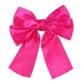 Vibrant magenta satin lace butterfly hair clip with high-gloss silk finish for girls - Rose Red