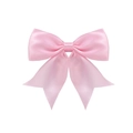 Handmade light pink satin bow hair clip with swallowtail ribbon for girls - Pink (#5)