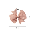 Pink grosgrain ribbon bow hair tie with elastic band for girls, size 8.5x8 cm - Pink