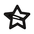 Star-shaped metal hair clip in glossy black finish for girls' daily styling - Black